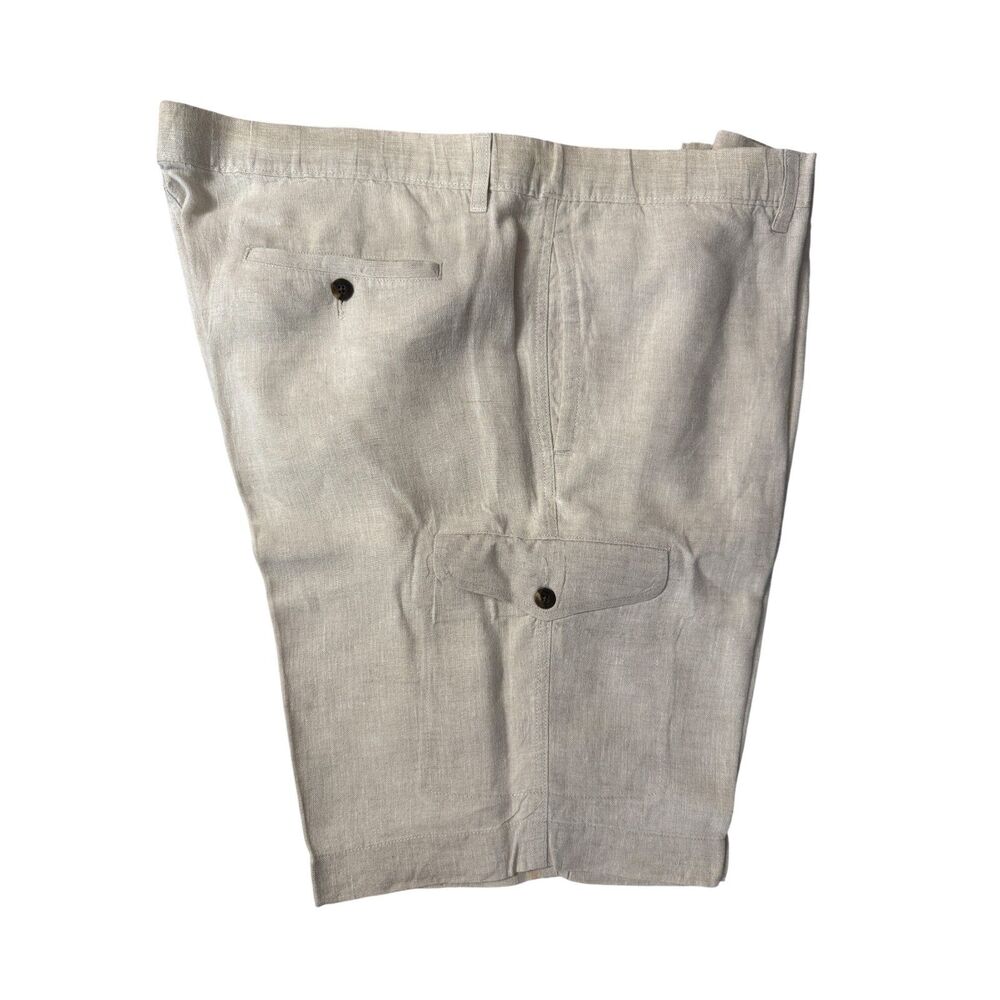 Caribbean Ivory Linen Cargo Shorts - Size 42 - Picture 2 of 8